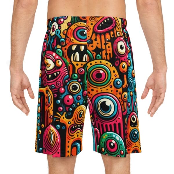 Pop Art Monster Basketball Shorts - Image 4