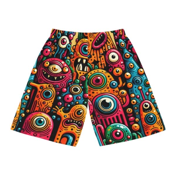 Pop Art Monster Basketball Shorts - Image 2