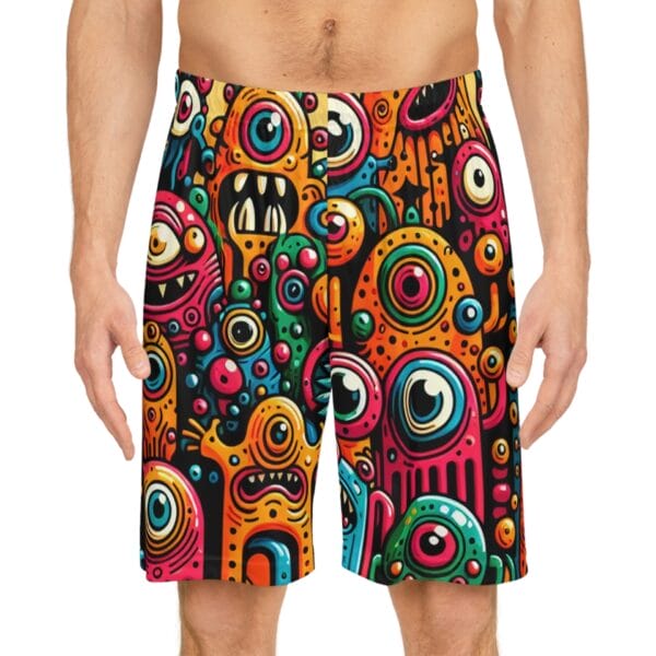 Pop Art Monster Basketball Shorts - Image 3